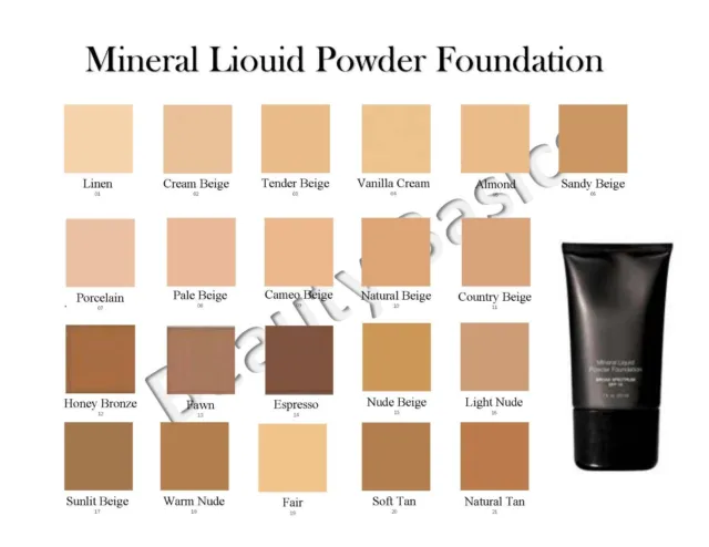 MINERAL LIQUID POWDER FOUNDATION Full Coverage SPF 15 Choose your Color!!!!