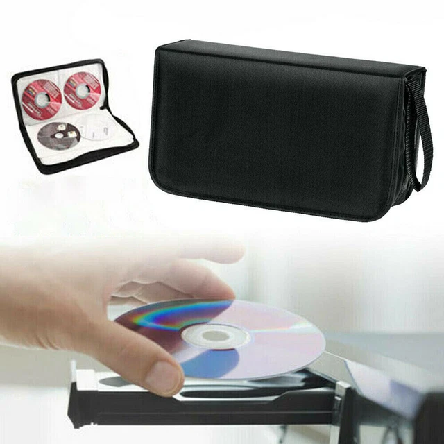 80 SLEEVE CD DVD Blu Ray Disc Carry Case Holder Bag Wallet Storage Ring