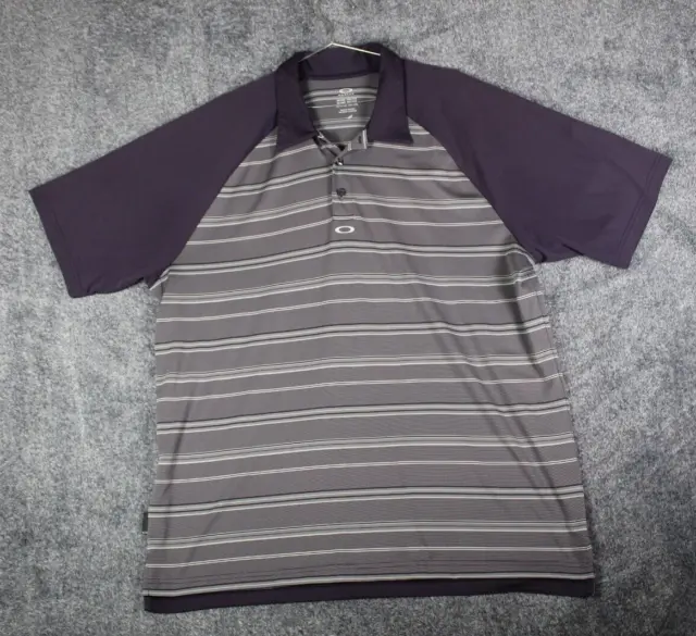MEN'S OAKLEY O Logo Grey Striping Blue Polo/Golf Shirt Reg Fit Size 3XL ...