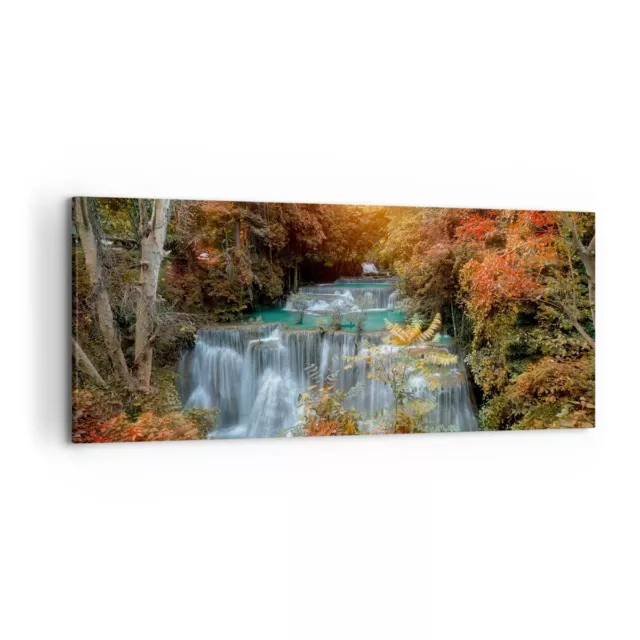 Quadro su Tela 120x50cm parco cascata acqua Stampe Immagini Quadri Murale