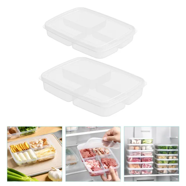 2 Pcs Organisateur De Réfrigérateur Boîte Rangement À Compartiments Bac Légumes