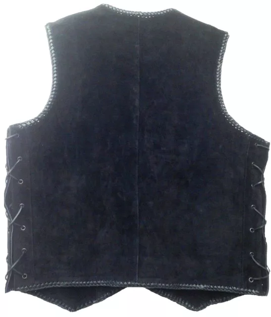 Motorcycle Suede Vest Buckles Waistcoat Rider Motorbike Bird Braided Biker Vest 2