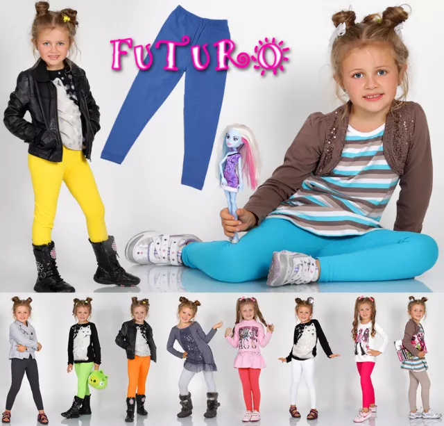 Leggings spessi cotone caldo per ragazze lunghezza intera di base semplici pantaloni bambini