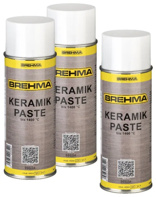 3x BREHMA Keramikpaste Spray 400ml Keramikpastenspray bis 1400° C