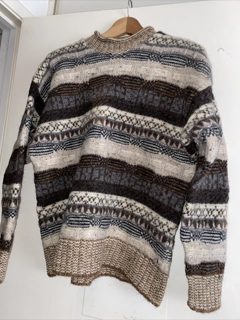 From The Hills Of Donegal Sweater fisherman cable knit vtg Wool Ireland Made M