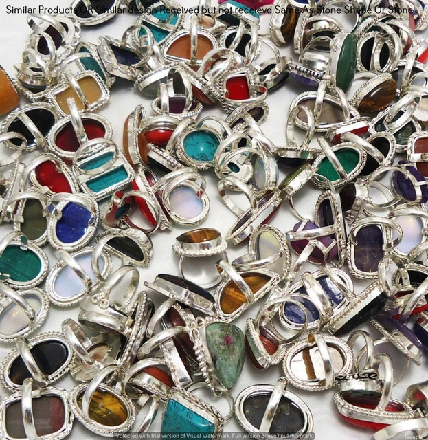 Garnet & Mixed 30 Piece Wholesale Ring Lots 925 Sterling Silver Ring NRL-2914