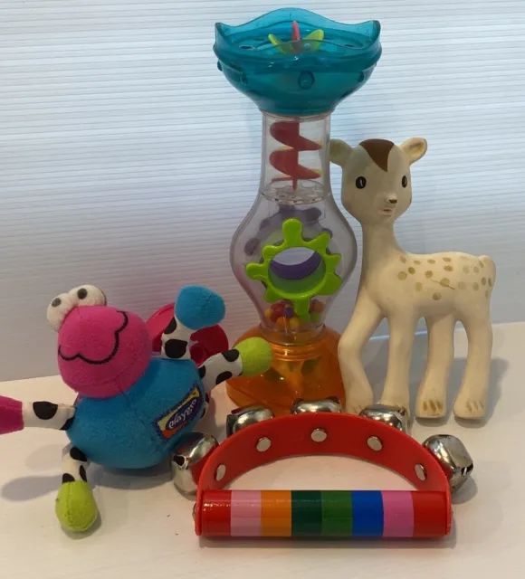 Bulk Set Baby Newborn Sensory Toys Sofia Giraffe Bath Toy Musical Bell  Playgro