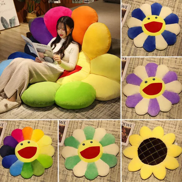 Takashi Murakami KiKi Ohaha Rainbow Flower Plush Cushion KaiKai Large Pillow