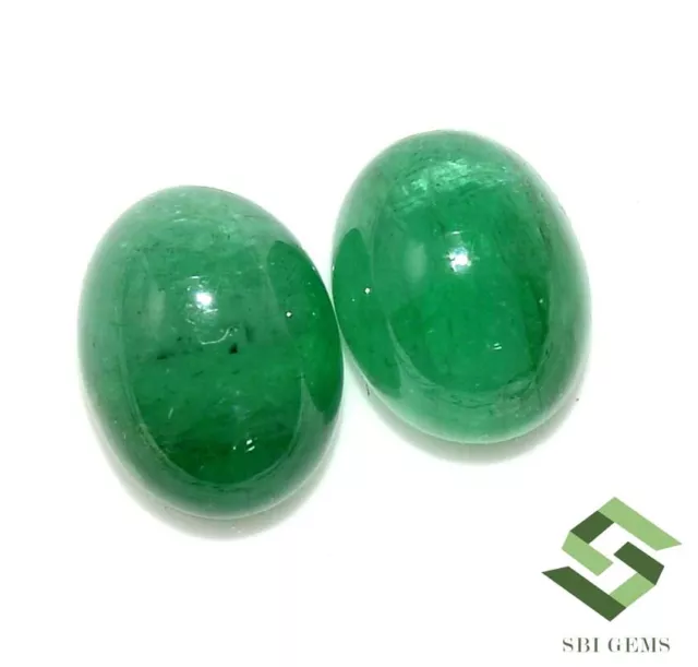 4.90 CTS Certified Natural Emerald Oval Cabochon Pair 9.50x7.50 mm Loose Gems