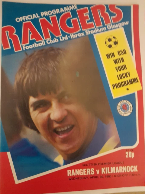GLASGOW RANGERS v KILMARNOCK Scottish premier league 30 April 1980