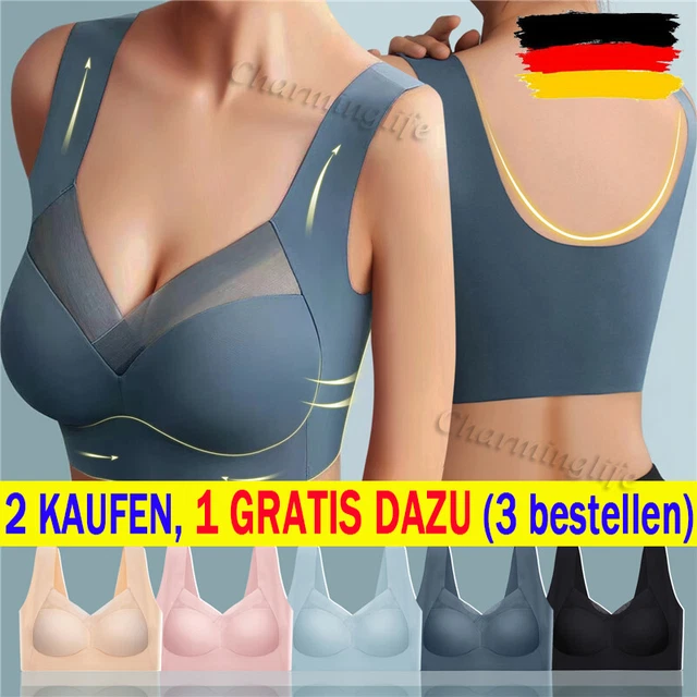 Damen Sport Fitness Push-Up BH Bustier Nahtlos Nachtwäsche Frauen.Unterwäsche-DE