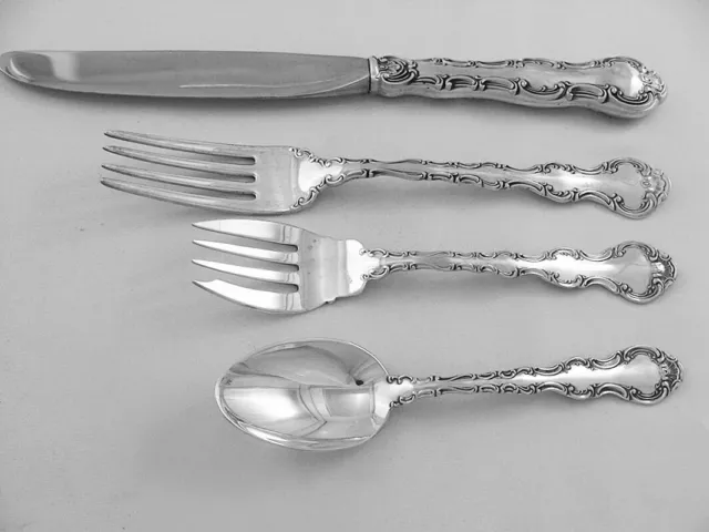 STRASBOUR by Gorham Sterling Silver Flatware "Place Size" 4pc Place Setting, NM