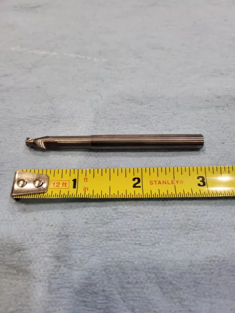 STS Solid Carbide End Mill 2FL, .250" Diameter, .350" LOC; 3" OAL Ball Radius