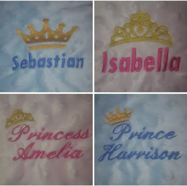 Personalisierte Baby Junge Mädchen Prinz/Prinzessin Decke Neugeborenes Geschenk