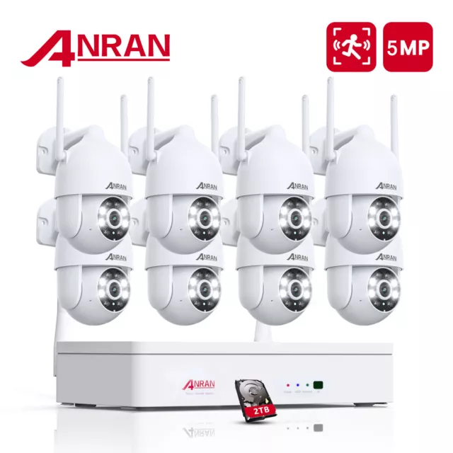 ANRAN 8CH 5MP Wireless Security Camera System WiFi PTZ Outdoor CCTV Full Colour