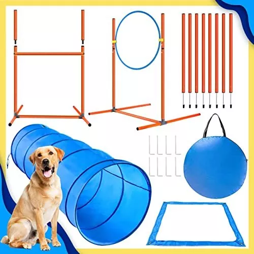 Kit de equipo de agilidad para perros mejorado - entrenamiento de obstáculos de agilidad para perros