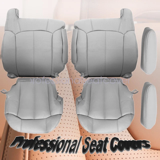 Fits 99-02 Chevy Tahoe Suburban Front Both Side Leather Seat Cover Pewter Gray
