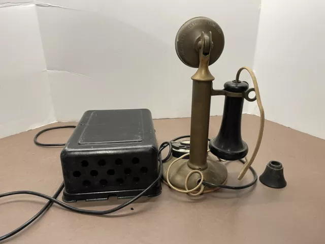 American Bell Telephone Co. Rotary Candlestick Phone With Condenser Capacity