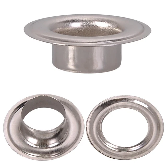 Grommets & Washers 1000 #2 3/8 Nickel Eyelet Die Sign Grommet Machine Press Tool