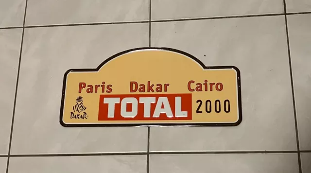 RARE Plaque du rallye "PARIS DAKAR" 2000 en tôle embossée