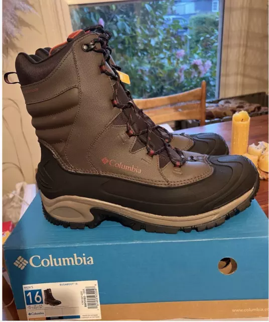 NEW Columbia Men's Bugaboot III Snow Boot Sz 16 Waterproof Brown 200g Insulation