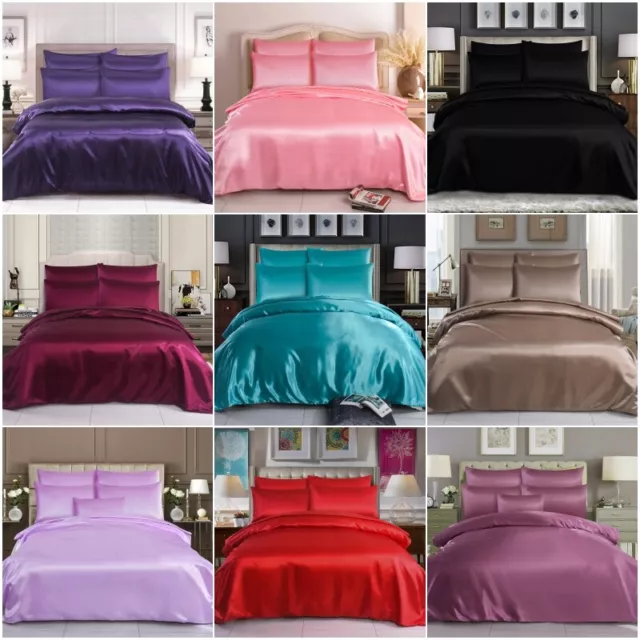 6pc SATIN Bedding Silk Set ✔ Duvet Cover ✔ Fitted Sheet ✔ Pillowcases ✔ Quality✔