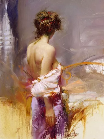 Pino Daeni,Hand-painted Portrait oil Painting On Canvas 24x36inch #112 Unframed