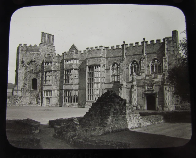 Glass Magic lantern slide COWDRAY CASTLE MIDHURST WEST SUSSEX C1910