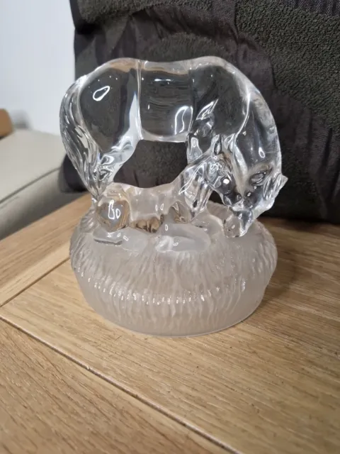 Italian Royal Crystal Rock (RCR) Glass Ornament -  Horse and Foal Figurine 12cm