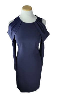 Antonio Melani Navy Long Sleeve Cold Shoulder Cocktail Dress Size: 6