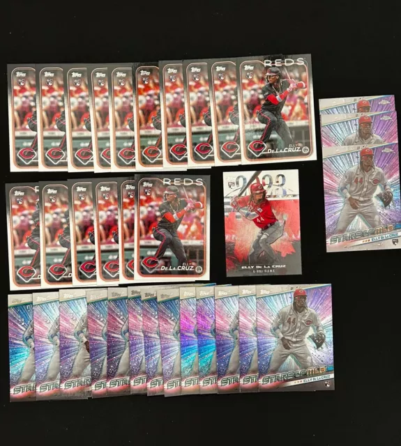 LOT DE 33 cartes Elly De La Cruz Cincinnati Reds 2024 Topps Series 1