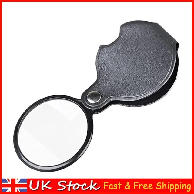 Handheld 5X Pocket Magnifier Foldable Reading Magnifying Glass with Letter Cover