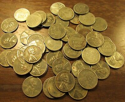 1943 P-D-S Penny Roll   Mixed Mints 1 Roll 50 Pennies   Mostly P Minted