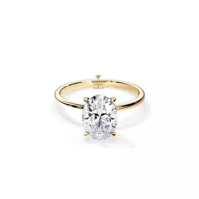 Bague de fiançailles en or jaune 14 carats avec diamant certifié IGI GIA...