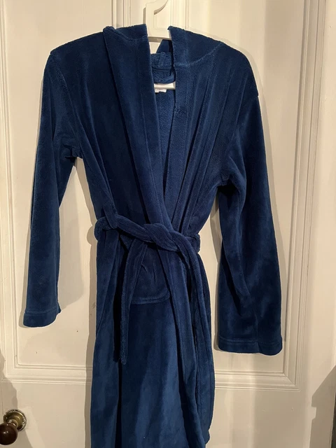 Everyday Supersoft Dressing Gown with Hood - Navy | very.co.uk