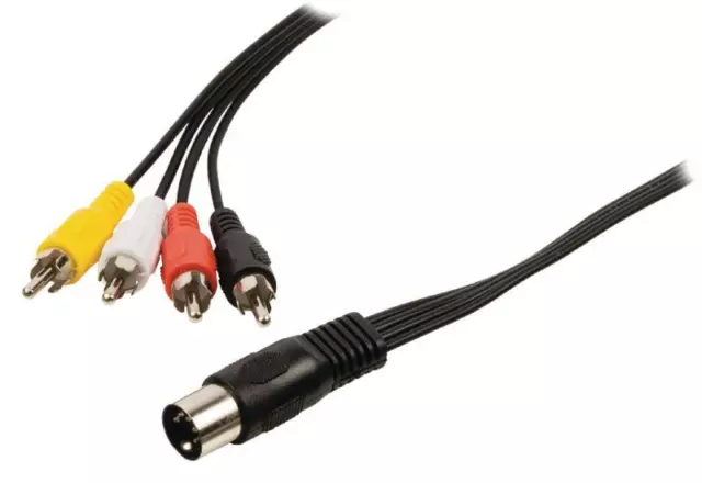 Câble adaptateur audio din à connecteur din 5 broches mâle vers 4x rca mâles 1,0