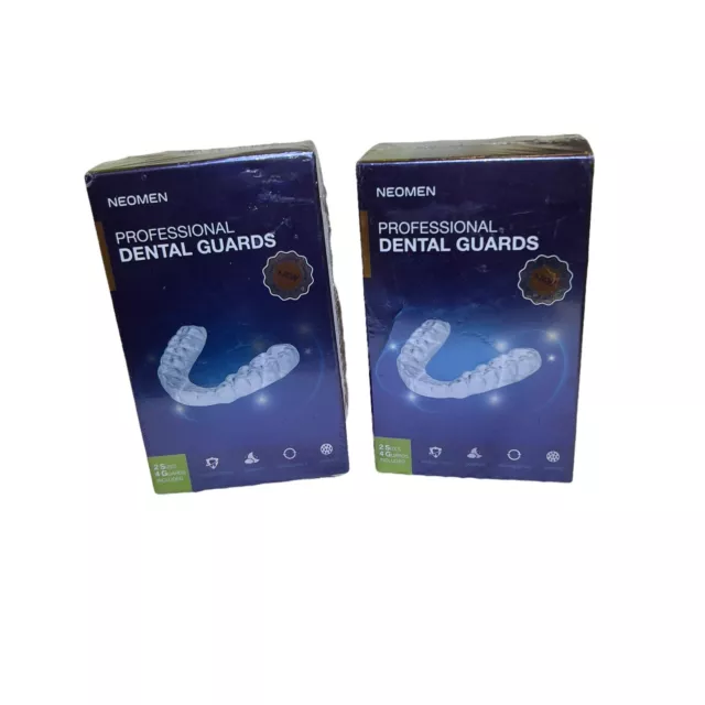 Neomen Professional Dental Mouth Guards 2 Sizes Pk of 4 Per Box- Set Of 2 Boxes