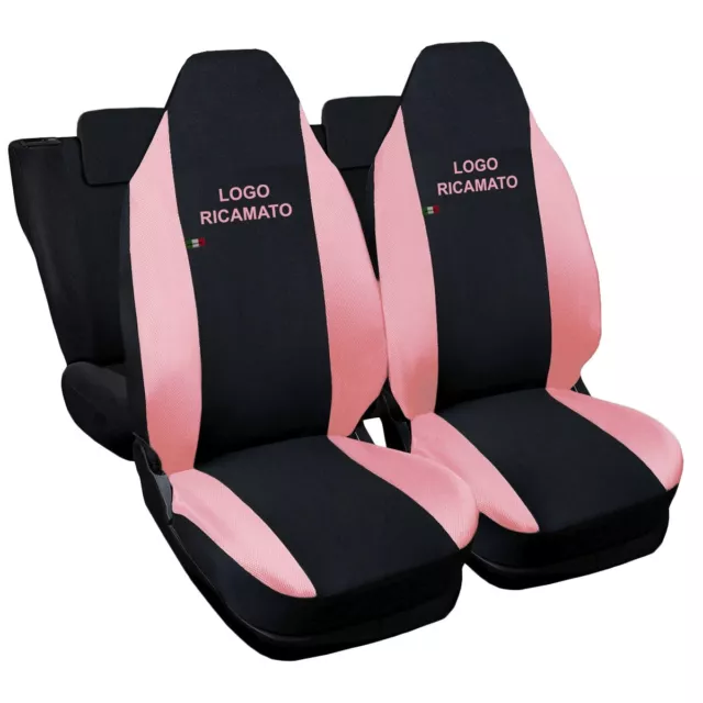 Coprisedili Auto Compatibile Con 107 Nero Rosa Posteriori 50-50 - Linea Donna