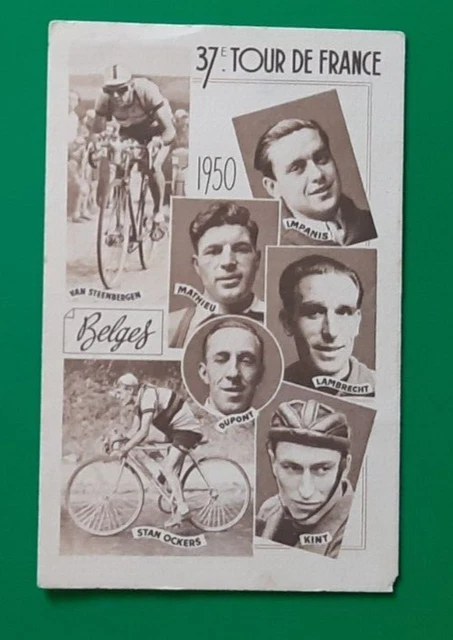 Carte Postale Originale Tour De France 1950 – Coureurs Suisses Ferdi Kübler – Rare