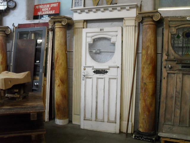 antique front door shield glass panel entrance door glazed 1920s 30s front door