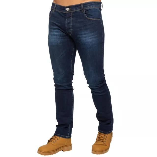 Enzo Mens Skinny Jeans Denim Slim Fit Stretch Casual Trousers Pants
