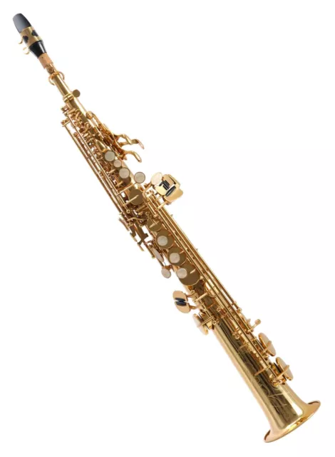 Schönes Sopransaxophon klar lackiert voller warmer Klang, ideal für Einsteiger