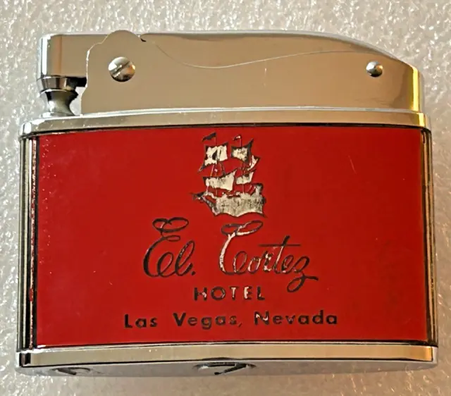 Vintage El Cortez Hotel & Casino Cigarette Lighter Las Vegas Nevada In Box