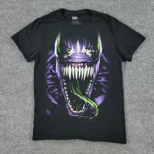 Venom Shirt Men's Medium Black Marvel Comics Graphic Tee Short Sleeve Crew Neck