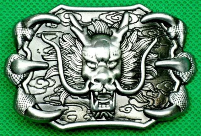 Belt Buckle "DRAGON CLAW" Metal Grey, Custom Made, Fit 4 cm Belt, DIY, No Belt.