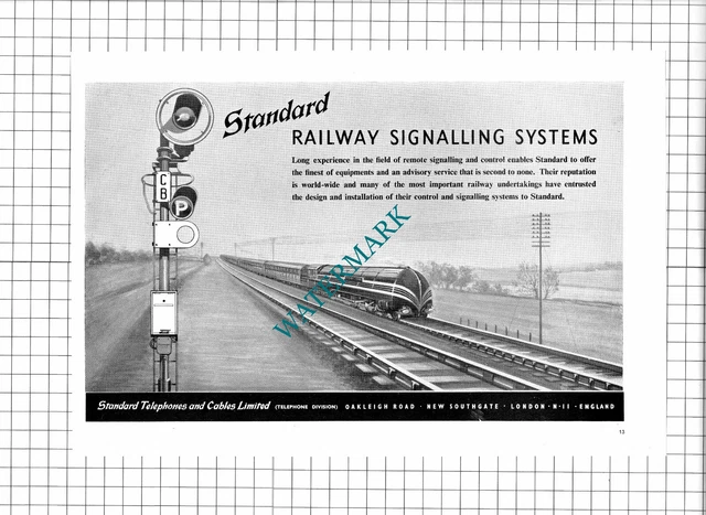 STANDARD TELEPHONES AND Cables Ltd Railway Signalling Systems - 1950 ...