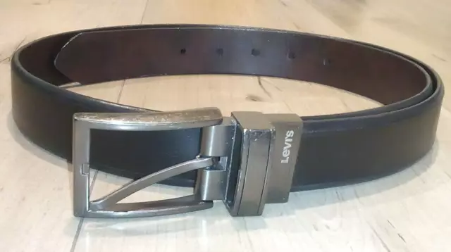 Levi's Men's 38 MM Wide Reversible Casual Leather Belt Black Brown