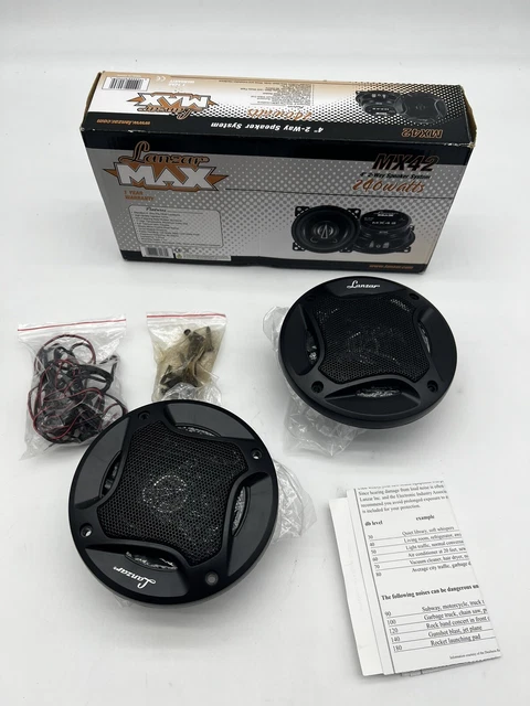 Lanzar 2 Way Coaxial Speakers - Standard 4" Full Range Sound 120 Watts Peak