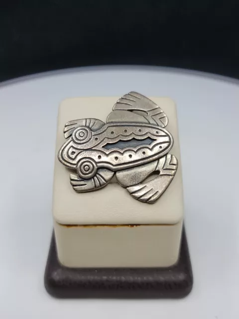 Sterling Silver James Avery Abstract Southwest Frog Pin Brooch