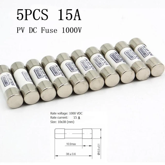 PV Dc Fusibile 15A Unità Consumatore 10 38MM 1000V 15 Ampere Scatola Fusible